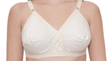 FEMULA Wide Strap Crossbust Non Padded, Full Coverage, Regular Wear Cotton Bra  ( 3Pcs Beige Colour )