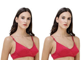 FEMULA Monika T-Shirt Lightly Padded Bra for Women & Girls ( Pack of 2Pcs, Magenta Colour )