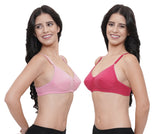 FEMULA Monika T-Shirt Lightly Padded Bra for Women & Girls ( Pack of 2Pcs, 1 Each of  Pink & Magenta Colour )