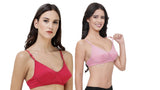 FEMULA Monika T-Shirt Lightly Padded Bra for Women & Girls ( Pack of 2Pcs, 1 Each of  Pink & Magenta Colour )