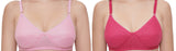 FEMULA Monika T-Shirt Lightly Padded Bra for Women & Girls ( Pack of 2Pcs, 1 Each of  Pink & Magenta Colour )