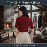 FEMULA V-Neck, Half Sleeves, Solid Color, Woolen Ready to Wear Blouse ( Maroon )