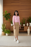 FEMULA V- Neck Women Full Sleeves Stitched Ready to Wear Woolen Blouse ( Baby Pink )