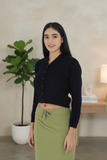 FEMULA V- Neck Women Full Sleeves Stitched Ready to Wear Woolen Blouse ( Imperial Blue )