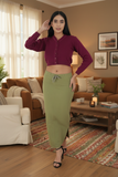 FEMULA V- Neck Women Full Sleeves Stitched Ready to Wear Woolen Blouse ( Purple )
