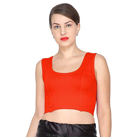 ANJALI All Weather Sleeveless Cotton Blouse ( Kesari Orange Colour )