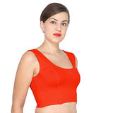 ANJALI All Weather Sleeveless Cotton Blouse ( Kesari Orange Colour )