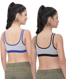 FEMULA Anju Sports Bra Black Blue Combo 30 (B & C Cup)