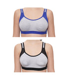 FEMULA Anju Sports Bra Black Blue Combo 30 (B & C Cup)