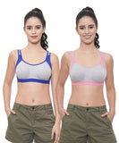 FEMULA Anju Sports Bra Blue Pink Combo 30 (B & C Cup)