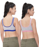 FEMULA Anju Sports Bra Blue Pink Combo 30 (B & C Cup)