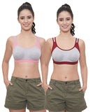 FEMULA Anju Sports Bra Maroon Pink Combo 30 (B & C Cup)