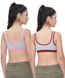 FEMULA Anju Sports Bra Maroon Pink Combo 30 (B & C Cup)