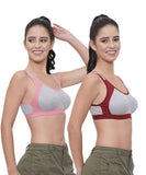 FEMULA Anju Sports Bra Maroon Pink Combo 30 (B & C Cup)