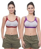 FEMULA Anju Sports Bra Maroon Purple Combo 30 (B & C Cup)