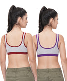 FEMULA Anju Sports Bra Maroon Purple Combo 30 (B & C Cup)