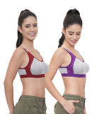 FEMULA Anju Sports Bra Maroon Purple Combo 30 (B & C Cup)