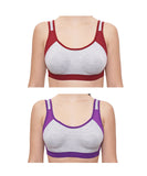 FEMULA Anju Sports Bra Maroon Purple Combo 30 (B & C Cup)