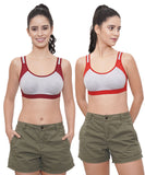 FEMULA Anju Sports Bra Maroon Red Combo 30 (B & C Cup)