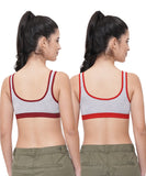 FEMULA Anju Sports Bra Maroon Red Combo 30 (B & C Cup)