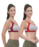 FEMULA Anju Sports Bra Maroon Red Combo 30 (B & C Cup)