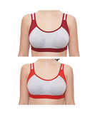 FEMULA Anju Sports Bra Maroon Red Combo 30 (B & C Cup)