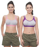 FEMULA Anju Sports Bra Pink Purple Combo 30 (B & C Cup)