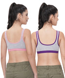 FEMULA Anju Sports Bra Pink Purple Combo 30 (B & C Cup)