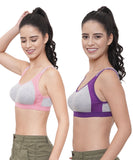 FEMULA Anju Sports Bra Pink Purple Combo 30 (B & C Cup)