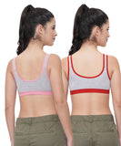 FEMULA Anju Sports Bra Pink Red Combo 30 (B & C Cup)