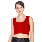 ANJALI All Weather Sleeveless Cotton Blouse ( Blood Red Colour )