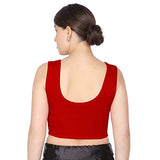 ANJALI All Weather Sleeveless Cotton Blouse ( Blood Red Colour )