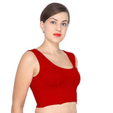 ANJALI All Weather Sleeveless Cotton Blouse ( Blood Red Colour )