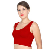 ANJALI All Weather Sleeveless Cotton Blouse ( Blood Red Colour )