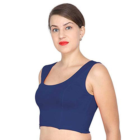 ANJALI All Weather Sleeveless Cotton Blouse ( Blue Colour )