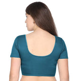 ANJALI All Weather Half Sleeves Cotton Blouse ( Bottle Green Colour )