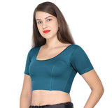 ANJALI All Weather Half Sleeves Cotton Blouse ( Bottle Green Colour )