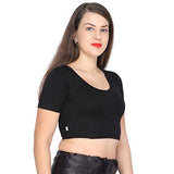 ANJALI All Weather Half Sleeves Cotton Blouse ( Charcoal Black Colour )