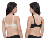 FEMULA Wide Strap Crossbust Non Padded, Full Coverage, Regular Wear Cotton Bra  ( 1Pc Each of Black & Beige Colour )