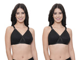 FEMULA Wide Strap Crossbust Non Padded, Full Coverage, Regular Wear Cotton Bra