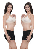 FEMULA Wide Strap Crossbust Non Padded, Full Coverage, Regular Wear Cotton Bra