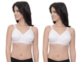 FEMULA Wide Strap Crossbust Non Padded, Full Coverage, Regular Wear Cotton Bra