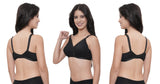 FEMULA Wide Strap Crossbust Non Padded, Full Coverage, Regular Wear Cotton Bra  ( 3Pcs Black Colour )