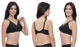 FEMULA Wide Strap Crossbust Non Padded, Full Coverage, Regular Wear Cotton Bra  ( 3Pcs Black Colour )