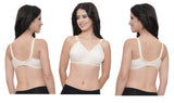 FEMULA Wide Strap Crossbust Non Padded, Full Coverage, Regular Wear Cotton Bra  ( 3Pcs Beige Colour )