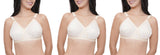 FEMULA Wide Strap Crossbust Non Padded, Full Coverage, Regular Wear Cotton Bra  ( 3Pcs Beige Colour )