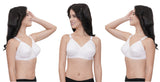 FEMULA Wide Strap Crossbust Non Padded, Full Coverage, Regular Wear Cotton Bra  ( 3Pcs White Colour )