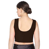 ANJALI All Weather Sleeveless Cotton Blouse ( Dark Brown Colour )