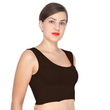 ANJALI All Weather Sleeveless Cotton Blouse ( Dark Brown Colour )