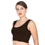 ANJALI All Weather Sleeveless Cotton Blouse ( Dark Brown Colour )